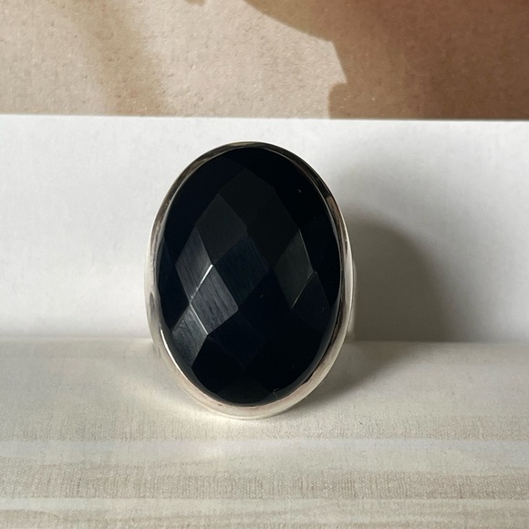 925 Sterling Silver Black Onyx Unisexual! Statement Ring!🖤🖤 - Picture 4 of 13